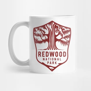 Redwood National Park Minimalist Red Emblem Mug